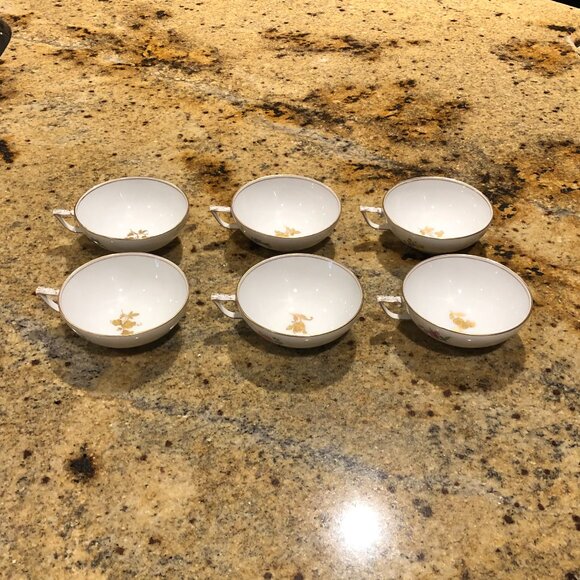 Set Of 6 Meissen Porcelain Hand Painted Cups - Picture 1 of 7